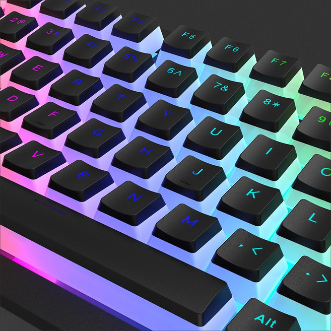 반투명 푸딩 키캡 퍼플 LED RGB 투과 이중사출 OEM PBT 커스컴 키보드키캡, 4. 푸딩 블랙 키캡, 제조사축