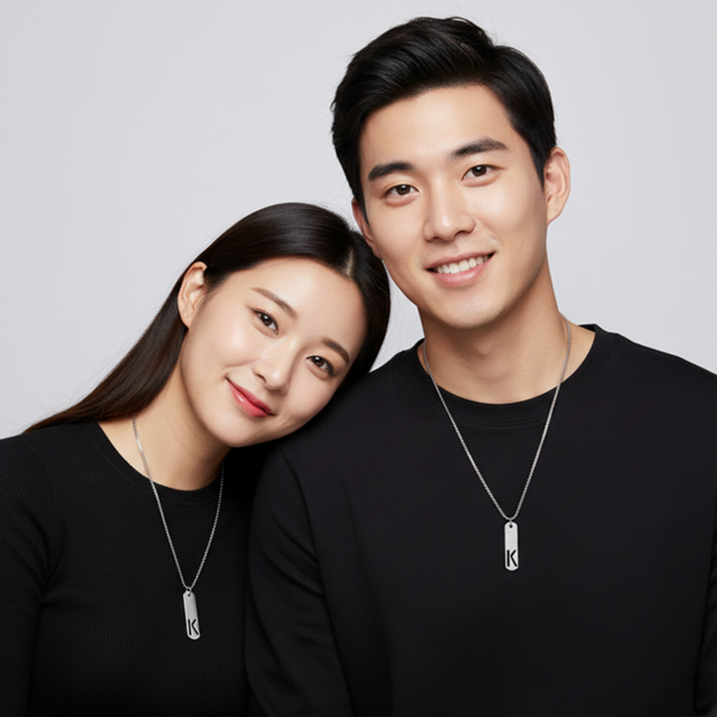 데일로엔 우정 커플 기념일 알파벳 이니셜 펜던트 패션 목걸이