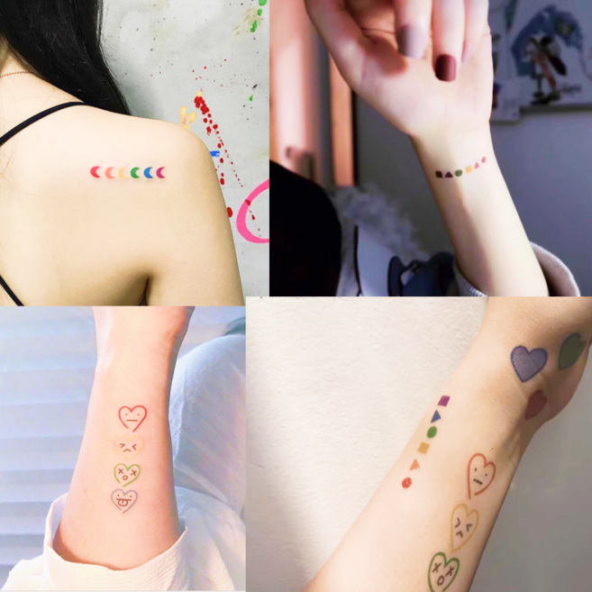 지디온 쉽고예쁜 감성 타투 스티커, 3개, 혼합색상