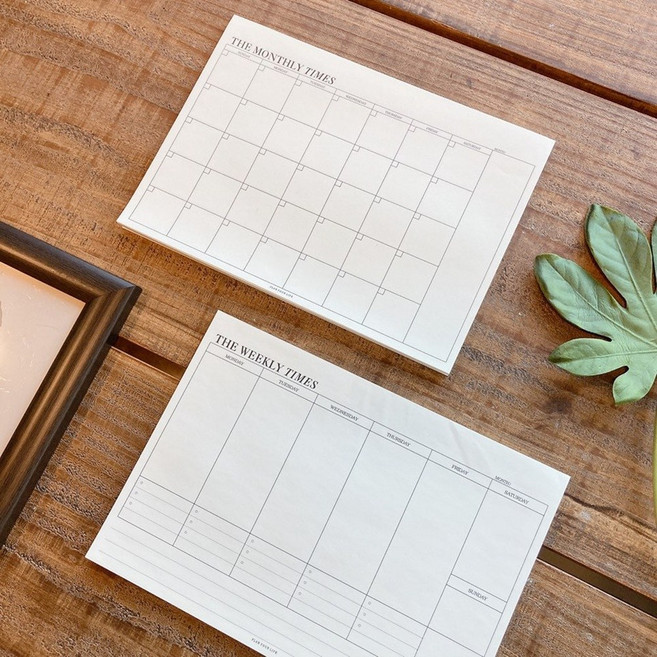 만년형 스터디플래너 데스크패드 공부계획표 패드형 화이트, 2개, 월간