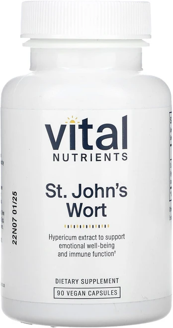 Vital Nutrients 세인트존스워트 600mg 베지 캡슐 90정(캡슐당 300mg), VitalNutrients세인트존스워트600mg베지캡슐, 1개, 90정 - 쿠팡