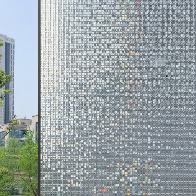 유피해피 사생활 보호필름 유리창 창문 시트지, 유피 스몰블럭