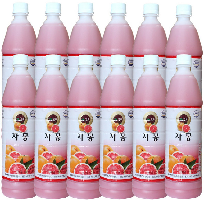 청솔 자몽 음료베이스, 835ml, 12개
