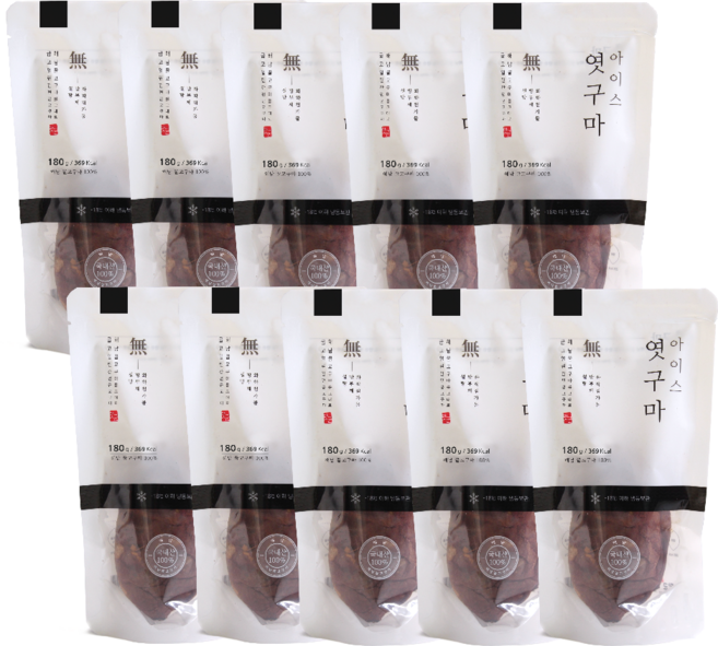 맛꾼 아이스 엿구마 군 고구마 간식 다이어트 냉동, 10개, 180g