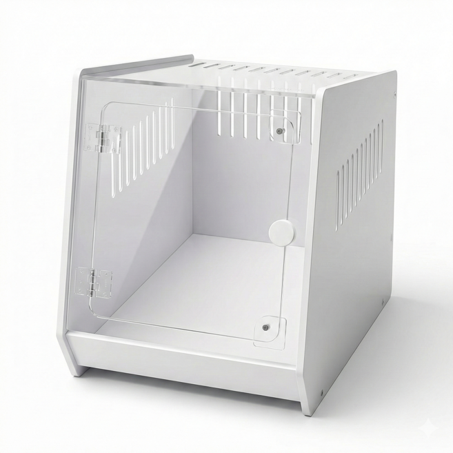 NRC 에어슬릿 아크릴포맥스사육장 19X30X26cm, 1개, 화이트