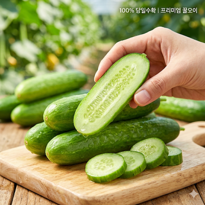 국내산 미니오이 아삭한 한입오이 스낵오이 오독오독, 1개, 1kg