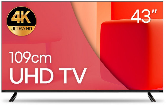 와우피프티 109cm(43인치) UHD LED 1등급 소형 중소기업 벽걸이 겸용 대기업패널, 43UHD, 스탠드형, 고객직접설치