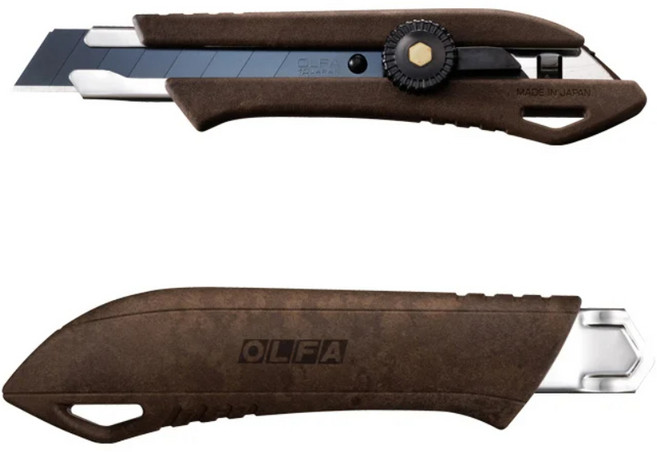 富福里 日本OLFA WD-L /AL 環保木塑複合材質防滑握把大型美工刀 吸附油汙 刀身防油汙, 1個