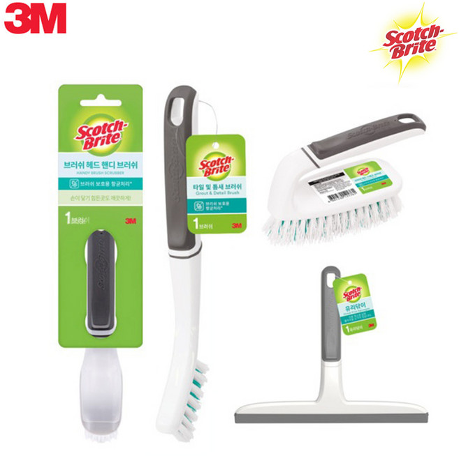 3M 스카치브라이트 욕실 주방 청소용품 골라담기/브러쉬 솔 물기제거 스퀴즈, 1개