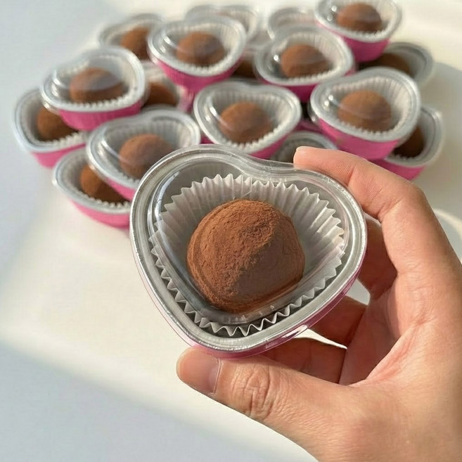 하트 두바이 쫀득쿠키 포장용기 AK100H 발렌타인데이 하트 토치사용가능 크렘브륄레용기 디저트용기, 핑크, 10개