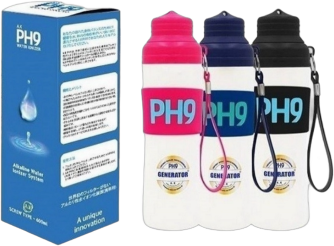 PH9 알칼리환원텀블러 이온수생성기 휴대용알칼리이온수기, 블랙