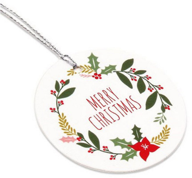 41.크리스마스 데코 포장장식 리본 원형 택1종, 1개