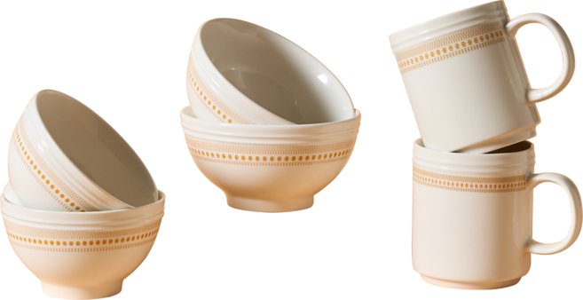 코렐 코디네이츠 로즈몬트 도자기 그릇 식기세트 2인 4인, 혼합6p, 화이트, 1세트