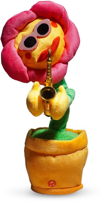 토이토 춤추는 선인장 해바라기 색소폰 인형 말하는 꽃 동물, 1개, 해바라기F, 34cm