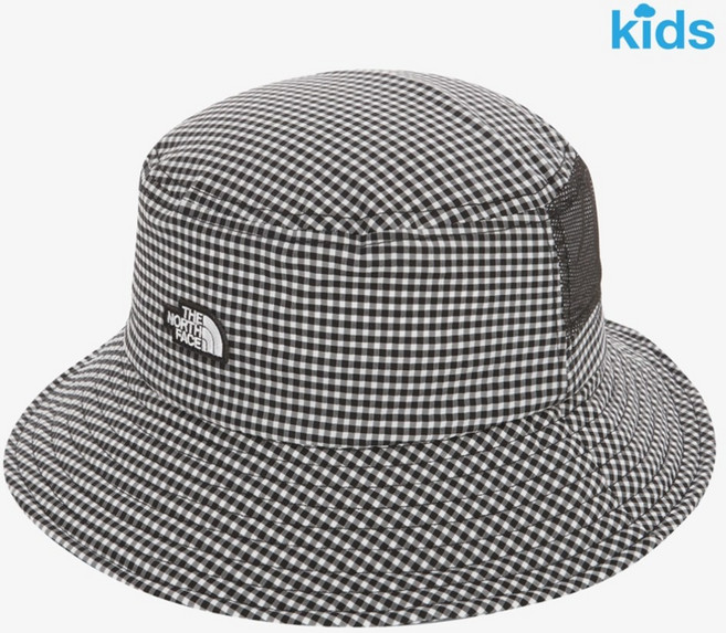 [국내매장판] 노스페이스키즈 키즈 버킷 햇 어린이 여름 모자 체크블랙