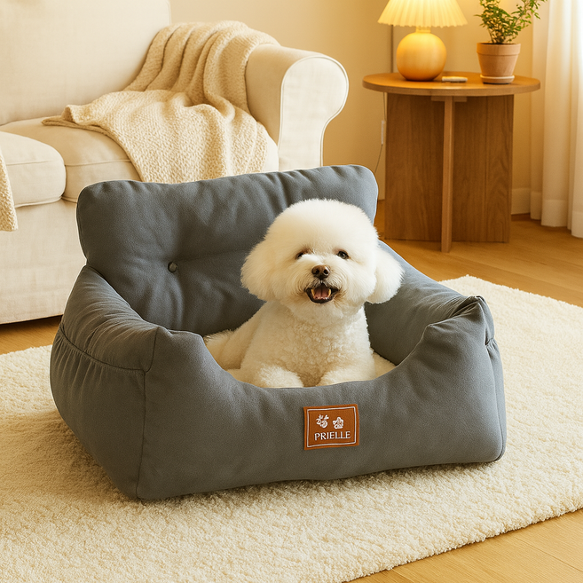 스와니랩 강아지 카시트 고양이 겸용 쿠션형, 1개, 그레이