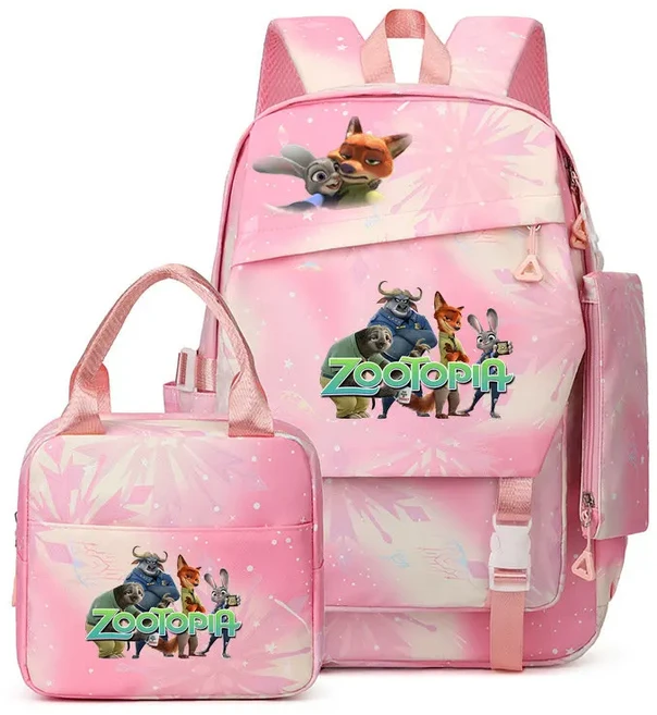 올스토어 만화 Zootopia 2 배낭 3pcs 세트 소년 소녀를위한 경량 소프트 백 학교 가방 십대 노트북, 05 same as picture