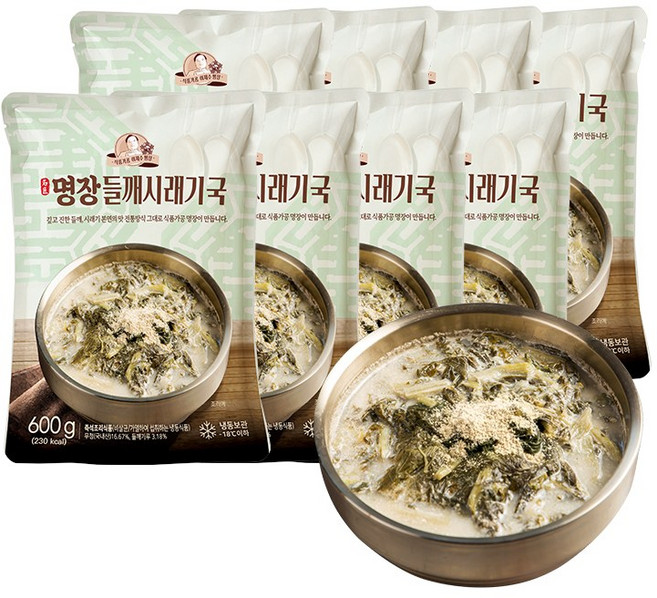 이가네식품 이재수명장 명인의 프리미엄 명장들깨시래기국 600g, 8개