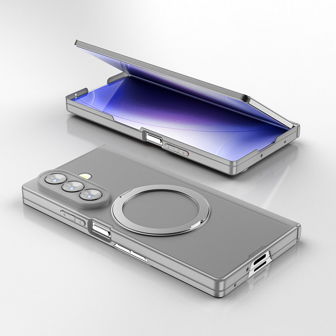 YINUO 갤럭시 Z 폴드 magsafe 듀얼 중축 힌지 보호 후면 360도 각도 조절이 거치대 케이스