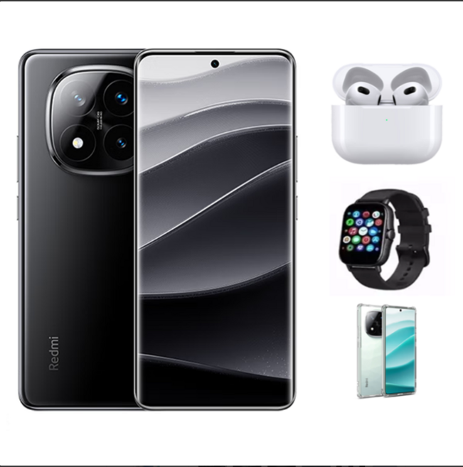 [12램+256GB]샤오미 레드미 노트14 프로 플러스 5G 글로벌 버전 Xiaomi Redmi Note 14 Pro Plus 500MP OIS 카메라 1.5K120Hz AMOLE, 검정, 256GB