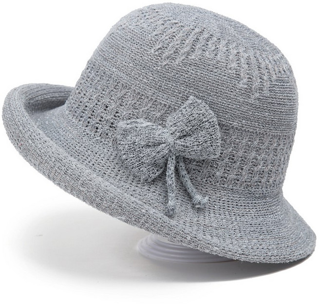 VITALO 보니엘 리본 벙거지 모자 버킷햇 니트 멋쟁이 봄 여름 나들이 패션 모자