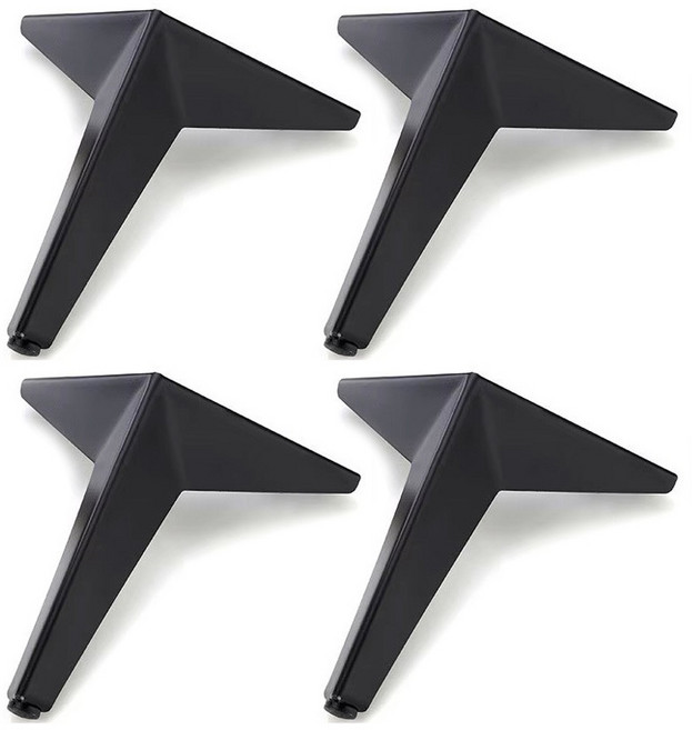 아이베란다 사선 엣지 쇼파다리 Y자 가구 철제발150mm, 4개, 블랙