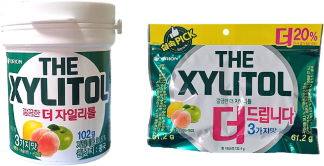 오리온 더 자일리톨 용기 펌프껌 102g 1통+리필 (61.2gX2개) 1개