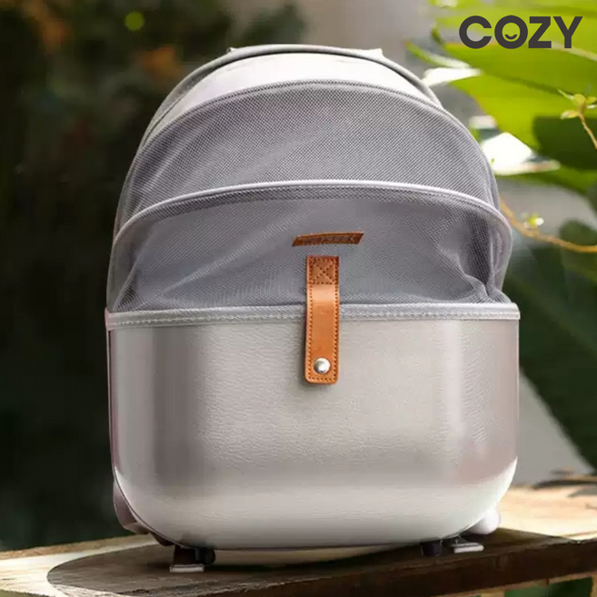 강아지가방 고양이 이동가방 포대기 겟백 PETSEEK 접이식 백팩, 그레이, 1개