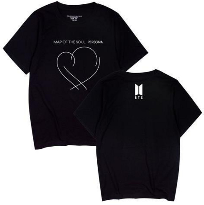 BTS MAP OF THE SOUL PERSONA 短袖T恤, 1個, 黑色1M