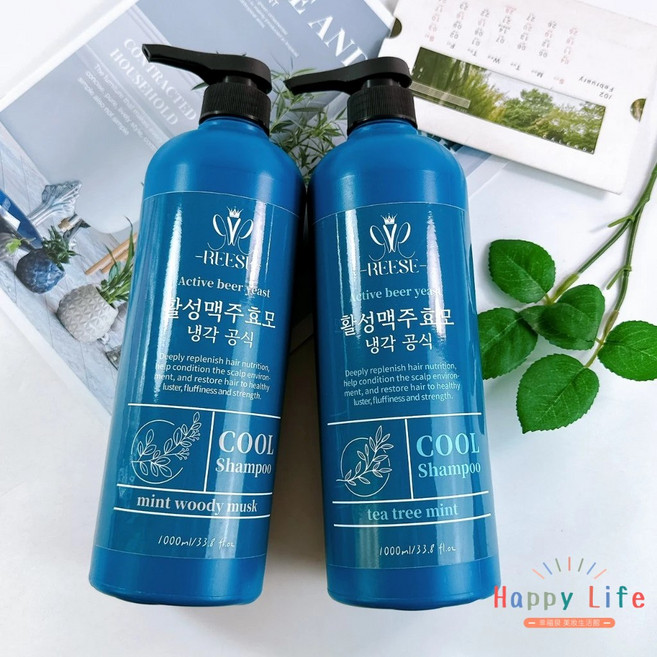幸福泉REES 啤酒酵母涼感頭皮護理洗髮乳, 1個, 清新茶樹香