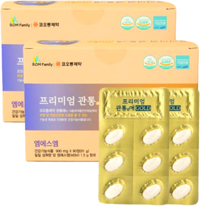 코오롱제약 프리미엄 관통애 골드 MSM 3개월분 관절 연골건강, 1세트, 180회분