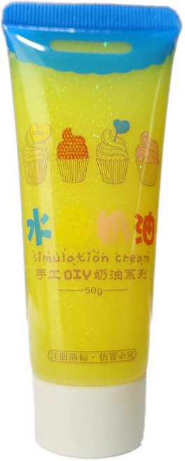 투명글리터 데코덴생크림50g, 글리터노랑, 1개