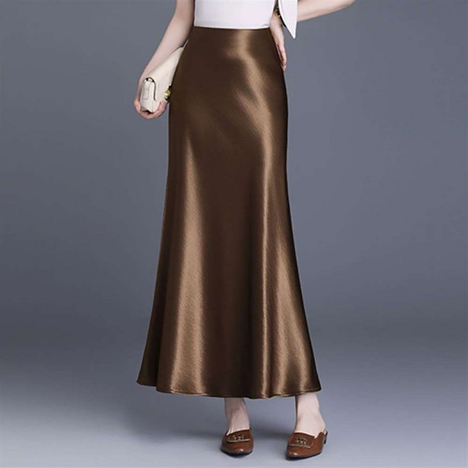 여성용 슬림핏 오버핏 고급 패션 새틴 하이웨이스트 랩스거트 Z18