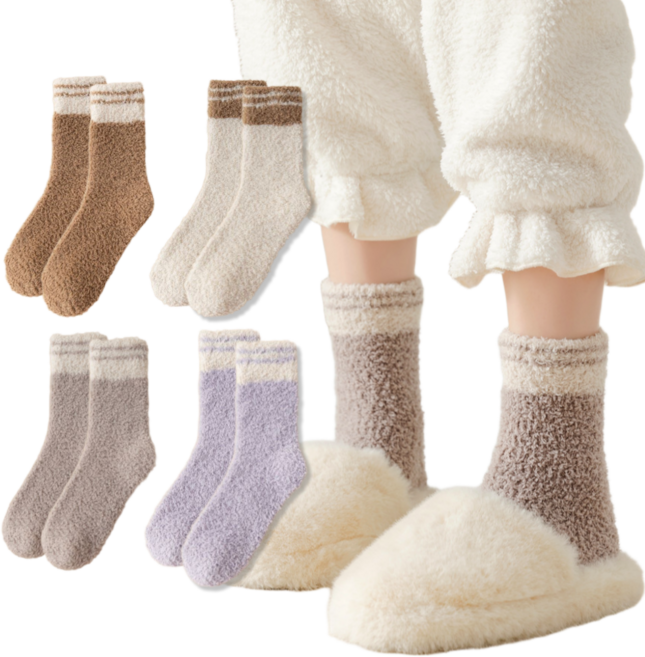 아트발란스 여성 수면양말 무압박 임산부 겨울양말 4P