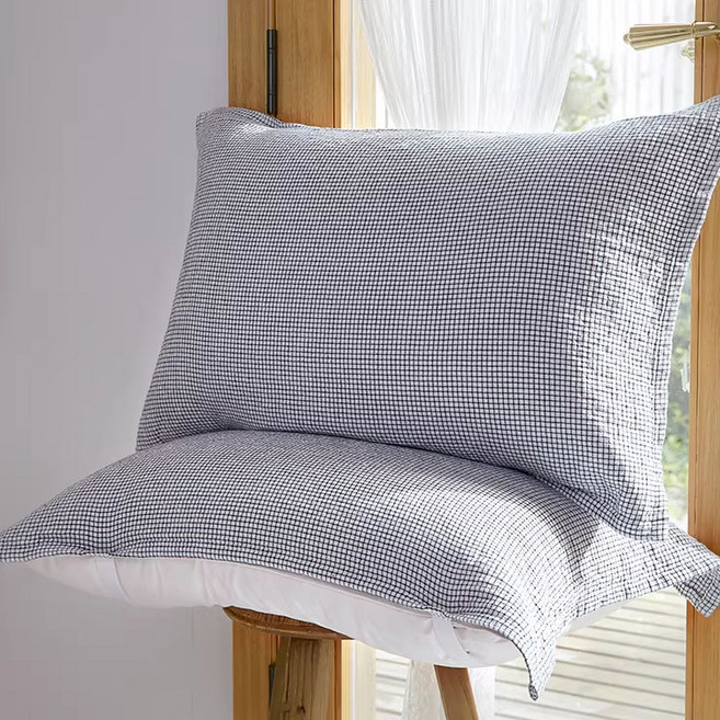 宣妮家居 日系細格純棉枕巾