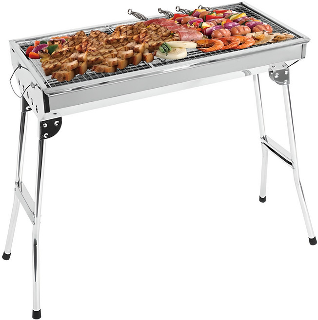 꾸버스 스탠다드 바베큐그릴 대형 스텐 접이식 캠핑 숯불 화로 화로대, 1개