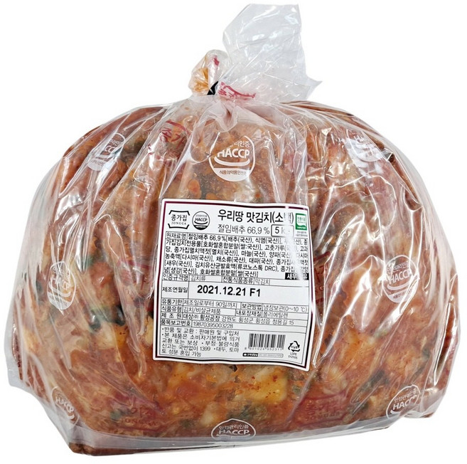 종가 우리땅 맛김치 소백, 5kg, 1개