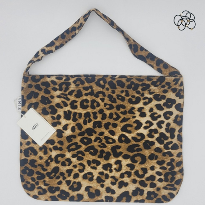 [국내매장판] 이미스 에코백 뉴 레오파드 코듀로이 베이지 + 머리끈