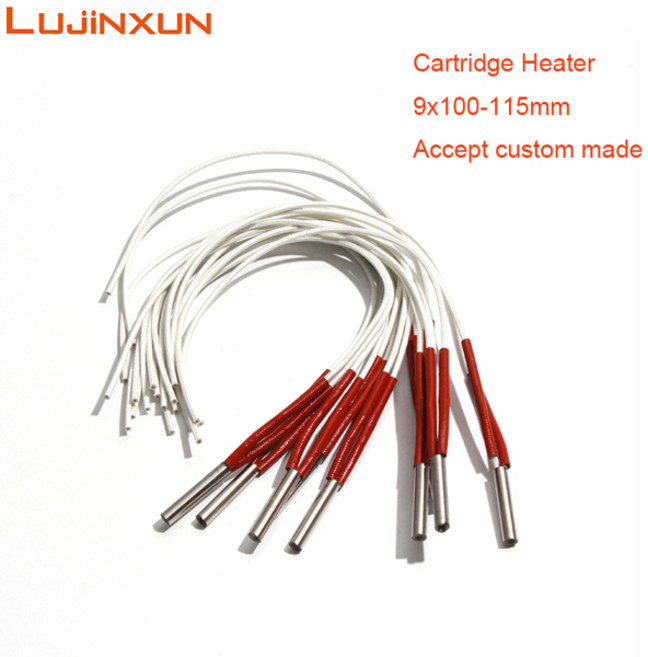 LUJINXUN 금형 단일 헤드 가열 튜브 9.5x100mm-9.5x115mm 290W-340W 304SS 카트리지 히터 3D 프린터 압출기 부품 5 개/몫, [00] 300W 9.5x100mm, [00] 110V용