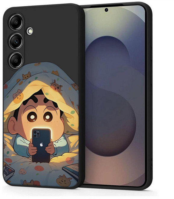 이불 속 짱구 아이폰 고퀄리티 가죽 젤리 케이스