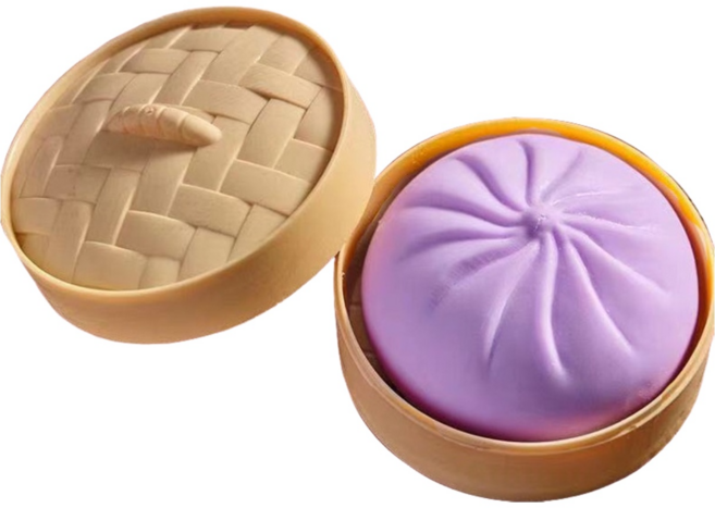 包子捏捏樂 仿真包子 出氣包 舒壓玩具 解壓玩具 軟軟玩具 發洩球, 紫色, 1個