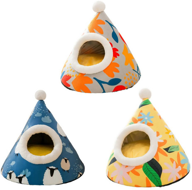 삼각 꼬깔형 숨숨집 고양이 휴식공간 은신처, 1개, 그레이