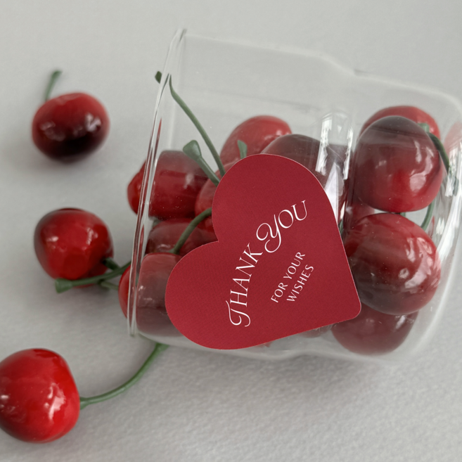 (40매/80매) 땡큐 하트 소품 스티커 과일 포장 카페 베이커리 쿠키 기념일, 1세트, 레드