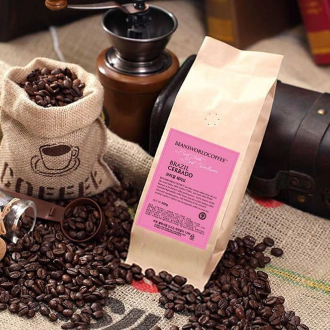 빈스월드커피 브라질 세라도 원두커피, 홀빈(분쇄안함), 200g, 1개