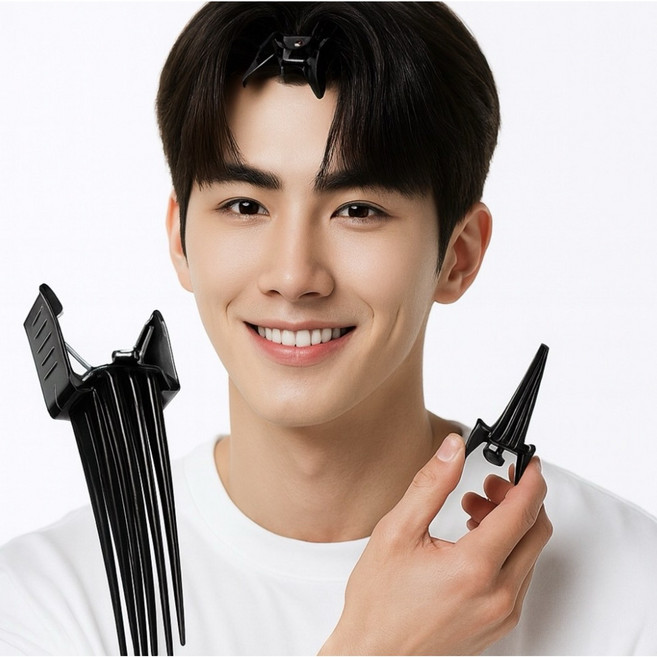 벨노아 자연스러운 앞머리 볼륨 헤어뿌리 고정 볼륨집게, 블랙