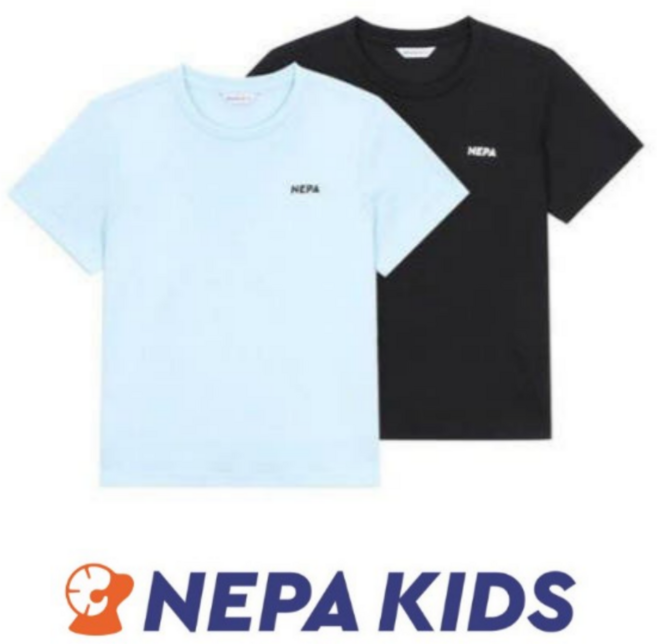 백화점 매장판 네파 키즈 NEPA 1+1 티셔츠 세트 반팔 라운드 크루넥 남아옷 여아옷 티셔츠세트