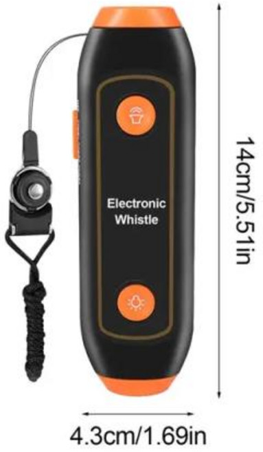 교통 신호수 전동 호루라기 휴대용 교사 전자 안전 캠핑 심판용 고용량 LED 조명, 1개, Orange