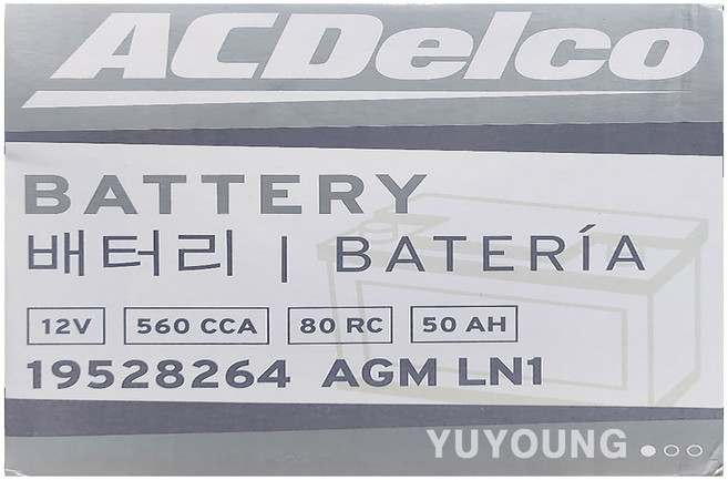 ACDelco 쉐보레 볼트 EV AGM50L LN1 자동차 배터리 교체 공구대여 폐전지반납, 1개, 폐전지반납/공구대여안함