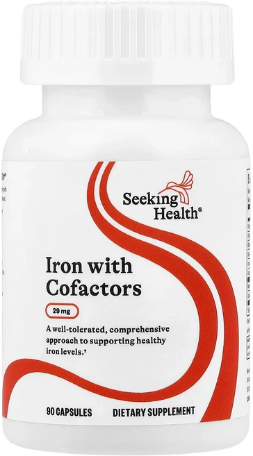 단백질 비타민 철분 마그내슘 칼슘 Seeking Health 보조인자 함유 철분 캡슐 90정 고루고루섭취해주세요, SeekingHealth보조인자함유철분캡슐90정, 1개 - 쿠팡