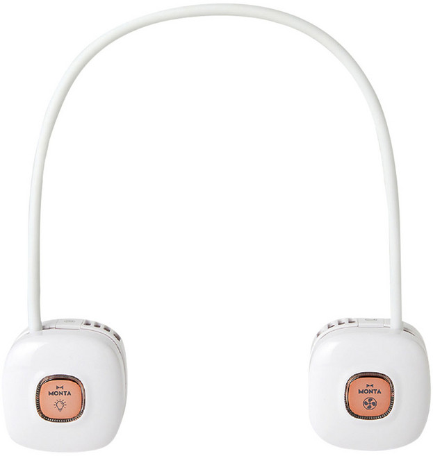 몬타 더위사냥 넥밴드 모기퇴치 목선풍기 3in1, 화이트